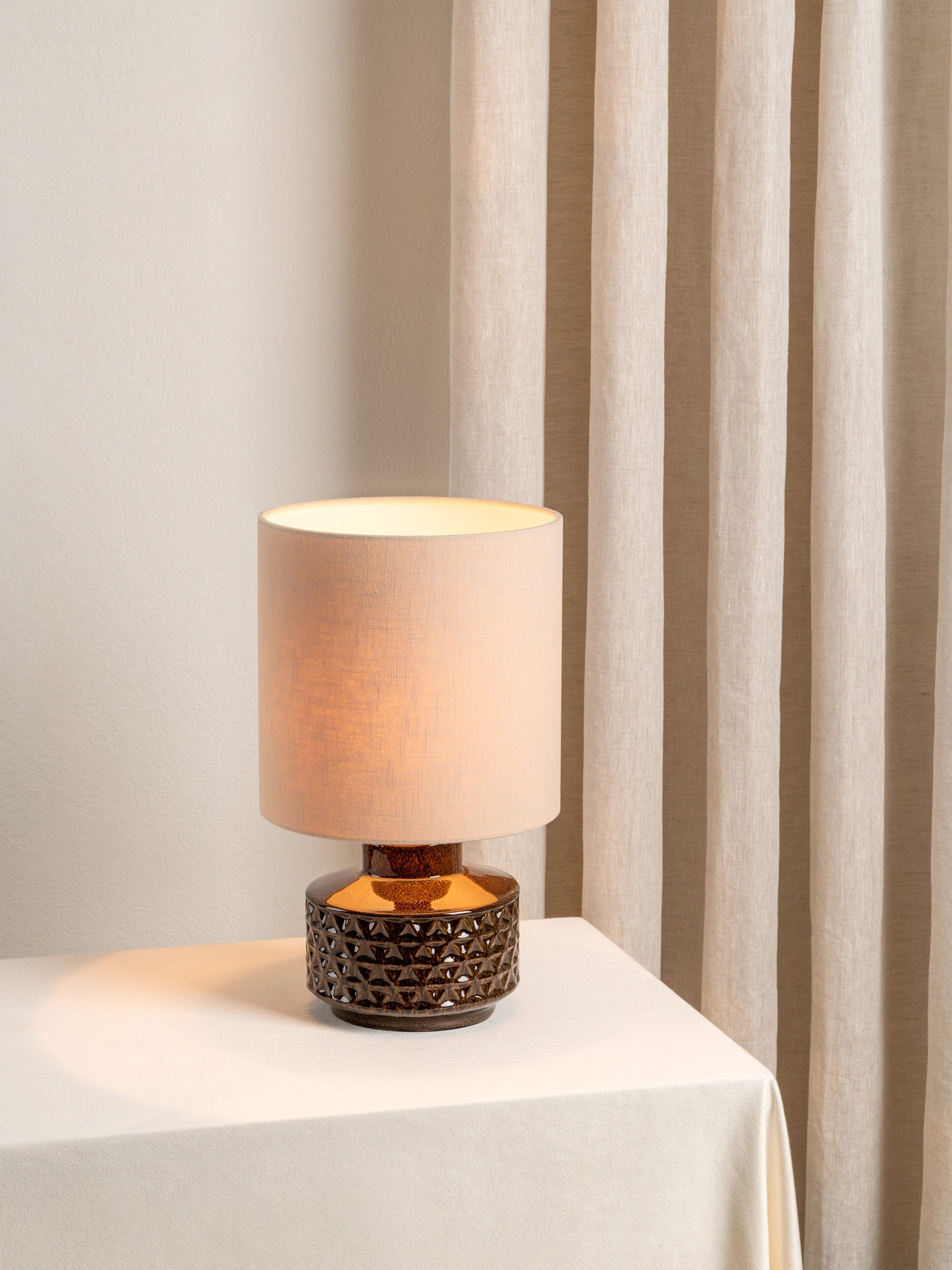 Filaree - short brown glazed ceramic table lamp | Table lamp | lights & lamps | US | Modern affordable designer lighting