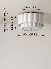 Folia - scalloped natural linen flush pendant | Ceiling Light | lights&lamps | UK | Modern Affordable Designer Lighting