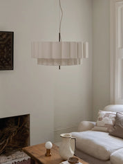Folia - large scalloped natural linen pendant | Ceiling Light | lights&lamps | UK | Modern Affordable Designer Lighting