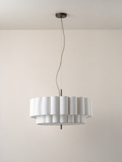 Folia - large scalloped natural linen pendant | Ceiling Light | Lights & Lamps Inc | Modern Affordable Designer Lighting | USA