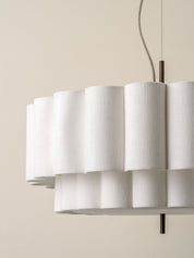 Folia - large scalloped natural linen pendant | Ceiling Light | Lights & Lamps Inc | Modern Affordable Designer Lighting | USA