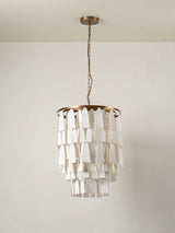 Kaolin - 4 light tiered bronze and porcelain chandelier