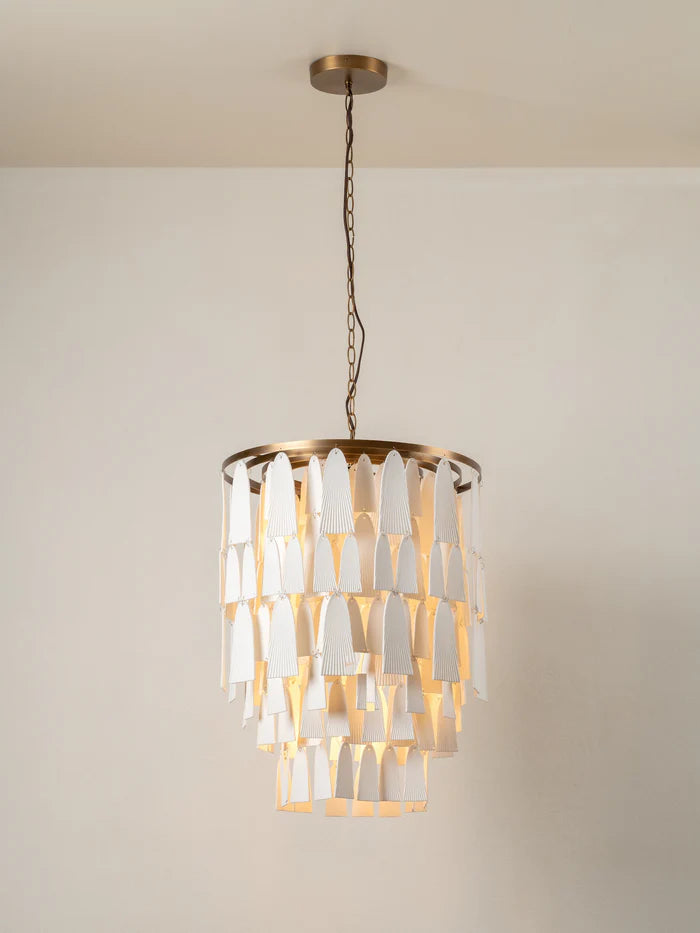 Kaolin - 4 light tiered bronze and porcelain chandelier | Chandelier | lights & lamps | US | Modern affordable designer lighting