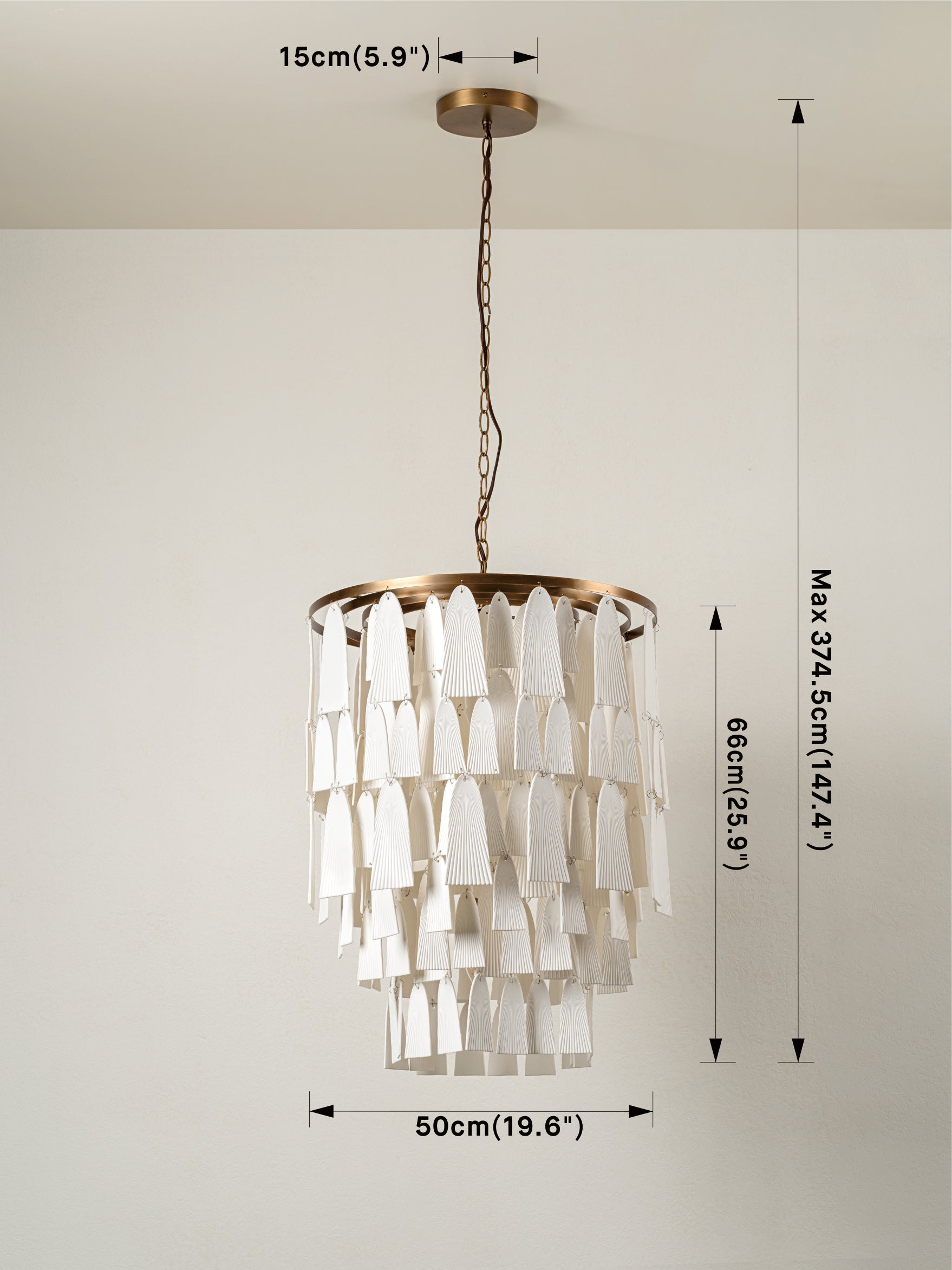 Kaolin - 4 light tiered bronze and porcelain chandelier | Chandelier | lights & lamps | US | Modern affordable designer lighting