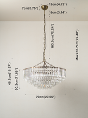 Petalia - 9 light aged brass and clear glass tube wide chandelier | Chandelier | lights&lamps | UK | Modern Affordable Designer Lighting