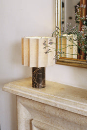 marble light on fire place