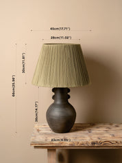 image showing dimensions for a table lamp on a table