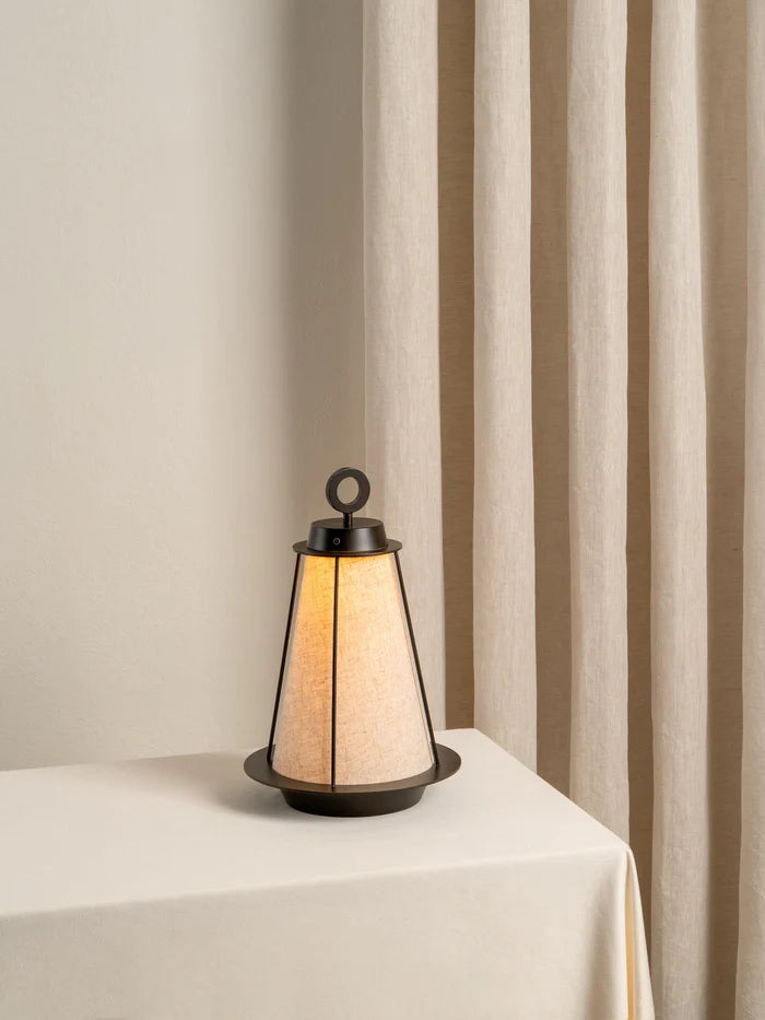 Lanterna - bronze and linen rechargeable table lamp | Table lamp | lights & lamps | US | Modern affordable designer lighting