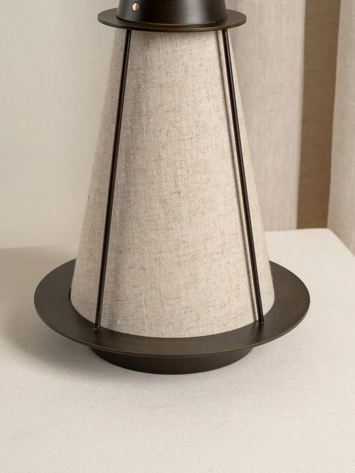 Lanterna - bronze and linen rechargeable table lamp | Table lamp | lights & lamps | US | Modern affordable designer lighting