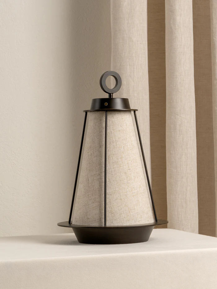 Lanterna - bronze and linen rechargeable table lamp | Table lamp | lights & lamps | US | Modern affordable designer lighting