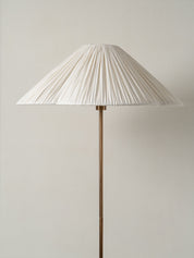 Lindi - aged brass and linen scalloped floor lamp | Floor Lamp | lights&lamps | UK | Modern Affordable Designer Lighting