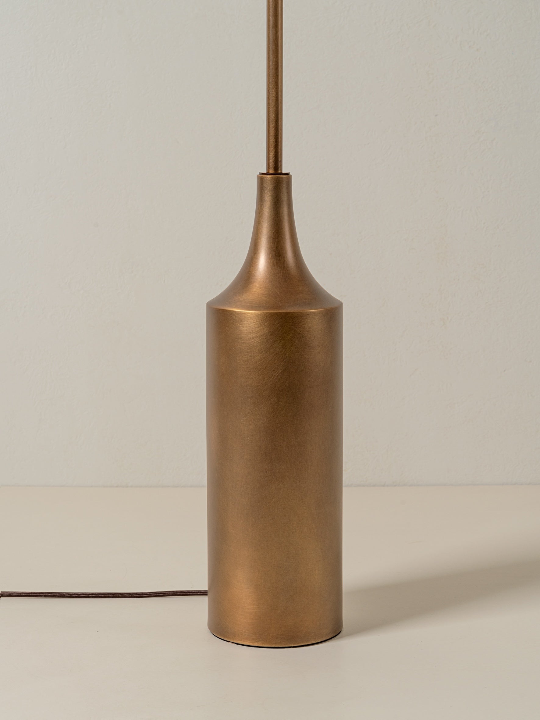 Lindi - aged brass and linen scalloped floor lamp | Floor Lamp | lights&lamps | UK | Modern Affordable Designer Lighting