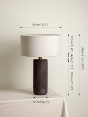 Nitara - chocolate ribbed concrete table lamp | Table Lamp | lights&lamps | UK | Modern Affordable Designer Lighting