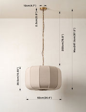 Ottino - aged brass and linen pendant | Ceiling Light | lights&lamps | UK | Modern Affordable Designer Lighting