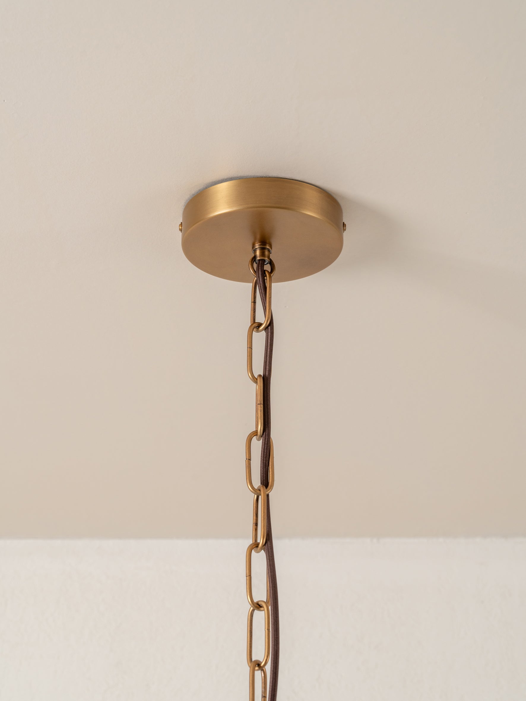 Ottino - aged brass and linen pendant | Ceiling Light | lights&lamps | UK | Modern Affordable Designer Lighting