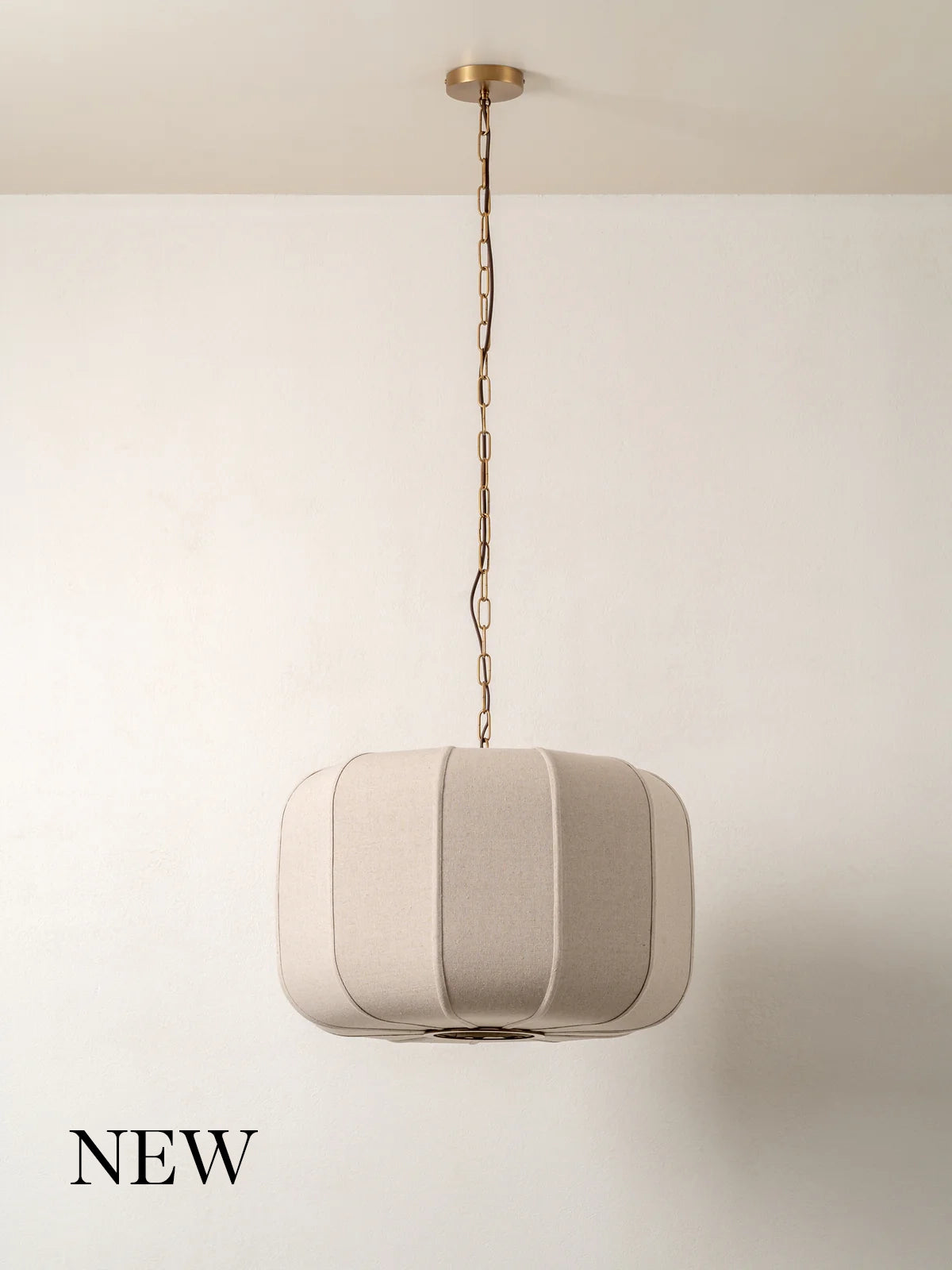 Ottino - aged brass and linen pendant