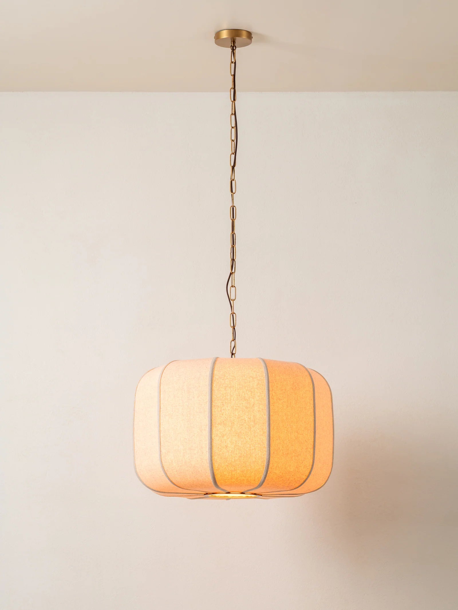 Ottino - aged brass and linen pendant