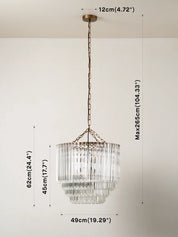 Petalia - 9 light aged brass and clear glass tube tall chandelier | Chandelier | lights & lamps | US | Modern affordable designer lighting 