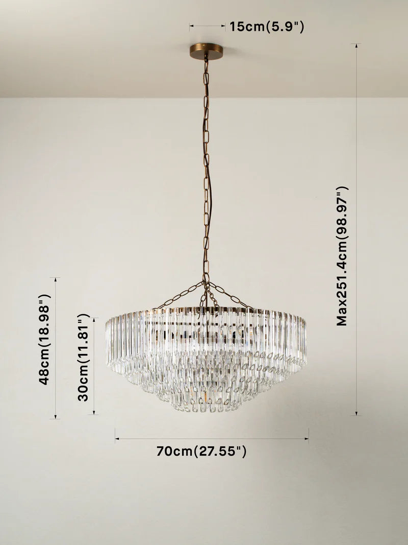 Petalia - 9 light aged brass and clear glass tube wide chandelier | Chandelier | lights & lamps | US | Modern affordable designer lighting 