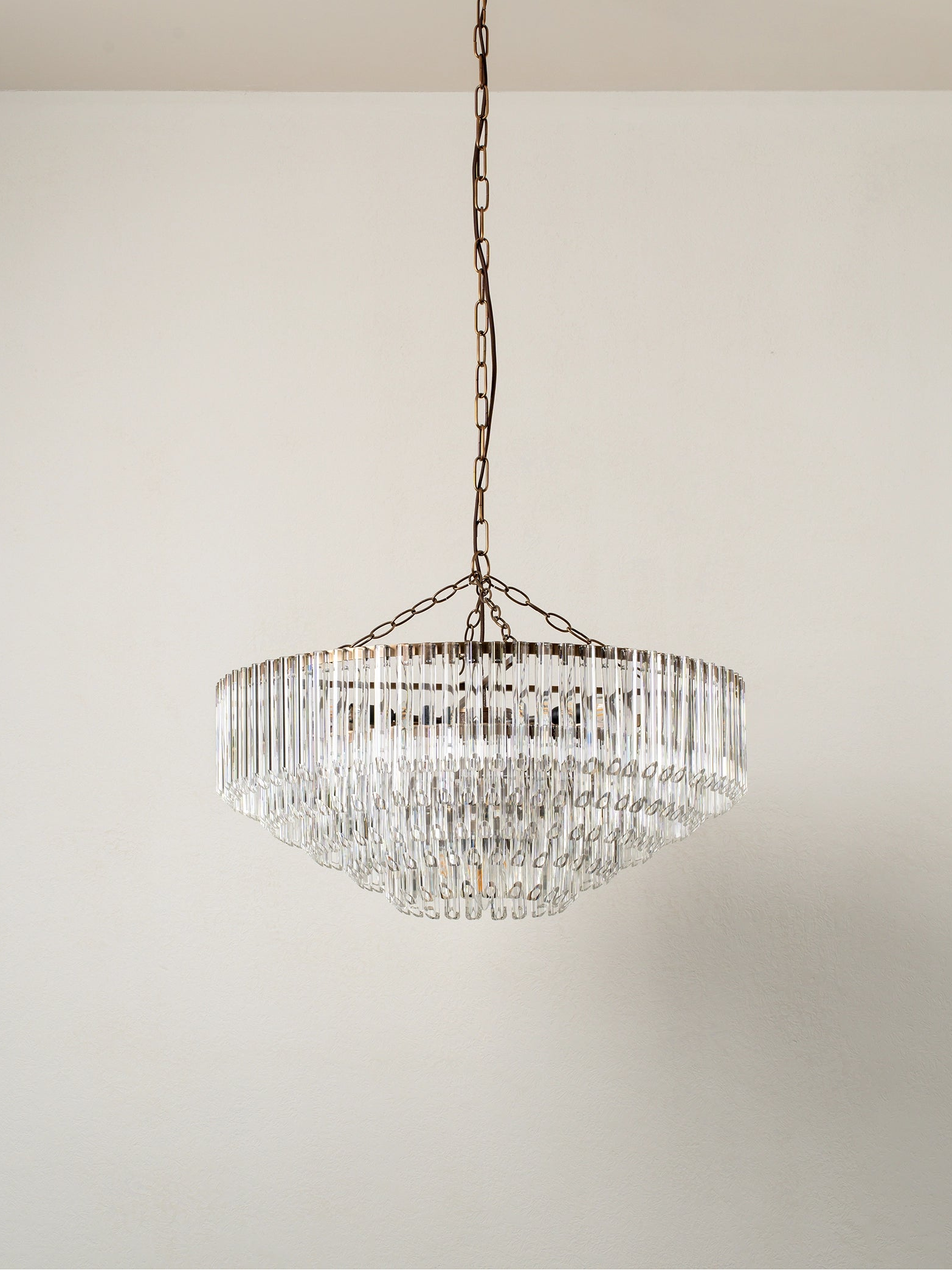 Petalia - 9 light aged brass and clear glass tube wide chandelier | Chandelier | lights & lamps | US | Modern affordable designer lighting 