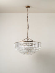 Petalia - 9 light aged brass and clear glass tube wide chandelier | Chandelier | lights & lamps | US | Modern affordable designer lighting 