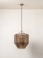 Petalia - 9 light bronze and smoked chocolate glass tube tall chandelier | Chandelier | lights&lamps | UK | Modern Affordable Designer Lighting