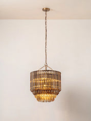 Petalia - 9 light bronze and smoked chocolate glass tube tall chandelier | Chandelier | lights&lamps | UK | Modern Affordable Designer Lighting