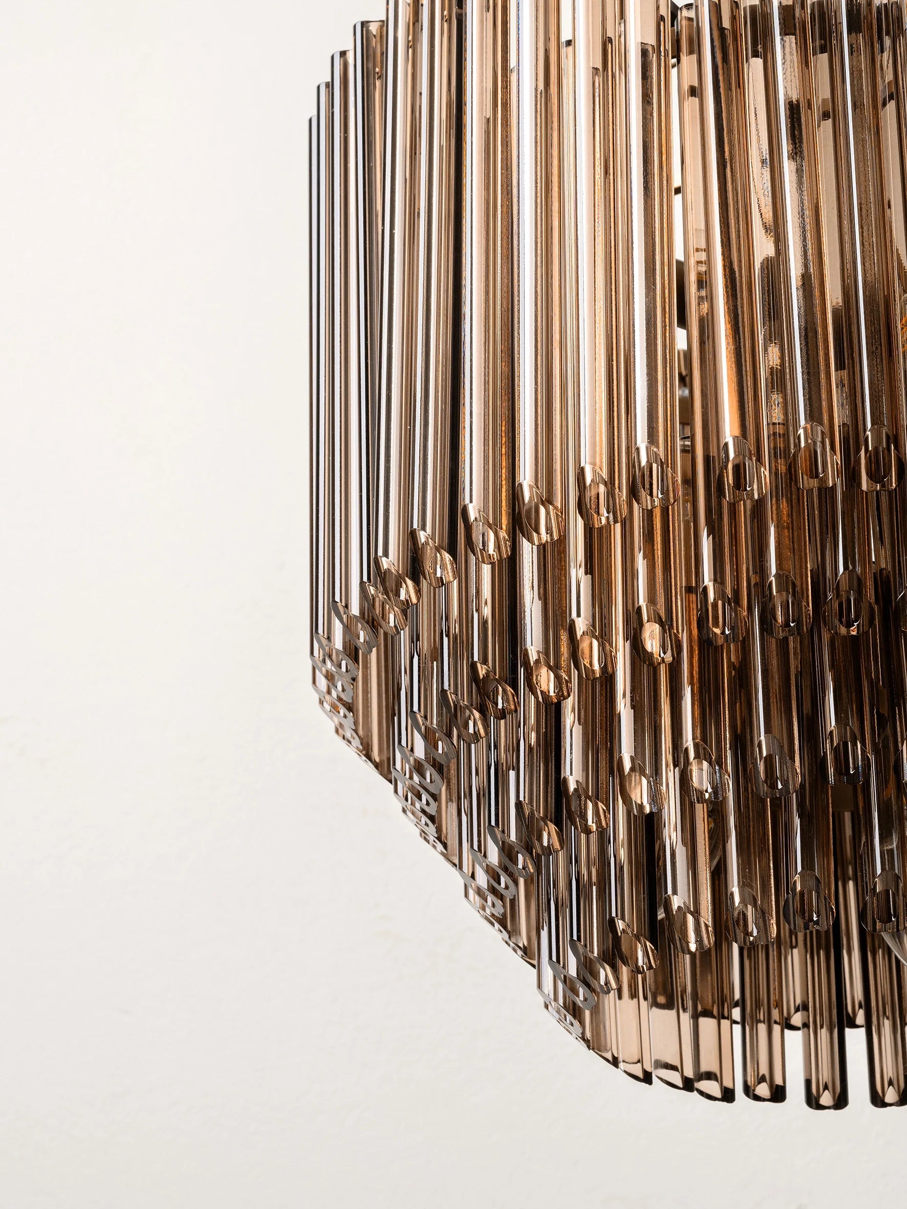Petalia - 9 light bronze and smoked chocolate glass tube tall chandelier | Chandelier | lights&lamps | UK | Modern Affordable Designer Lighting