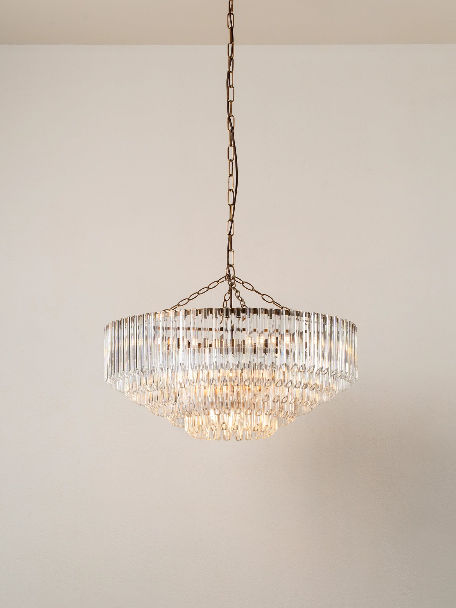Petalia - 9 light aged brass and clear glass tube wide chandelier | Chandelier | lights & lamps | US | Modern affordable designer lighting 