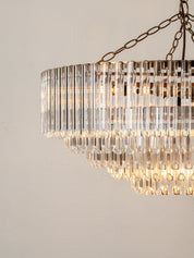 Petalia - 9 light aged brass and clear glass tube wide chandelier | Chandelier | lights & lamps | US | Modern affordable designer lighting 