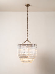 Petalia - 9 light aged brass and clear glass tube tall chandelier | Chandelier | lights & lamps | US | Modern affordable designer lighting 