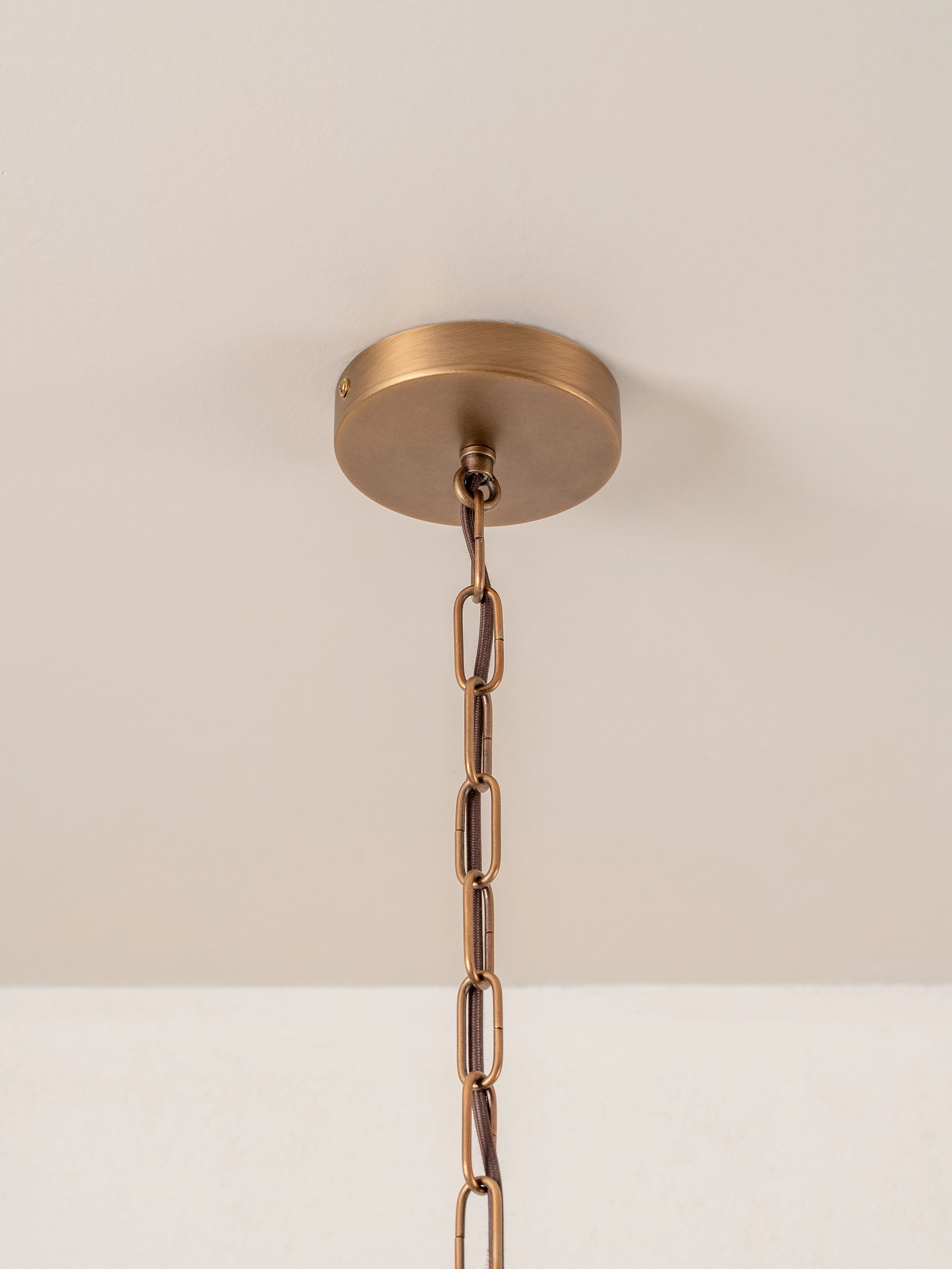 Petalia - 9 light aged brass and smoked green glass tube tall chandelier