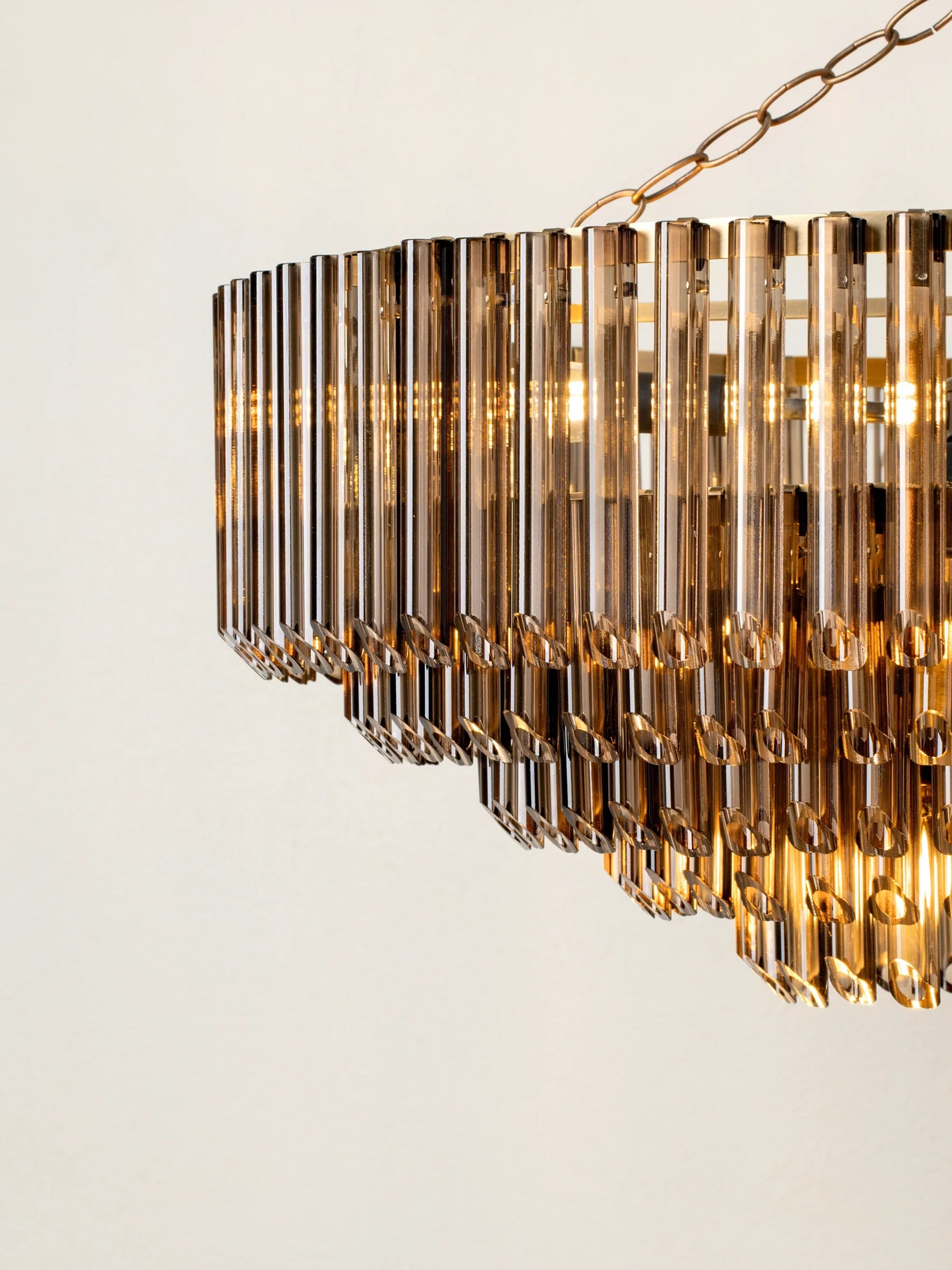 Petalia - 9 light bronze and smoked chocolate glass tube wide chandelier | Chandelier | lights&lamps | UK | Modern Affordable Designer Lighting