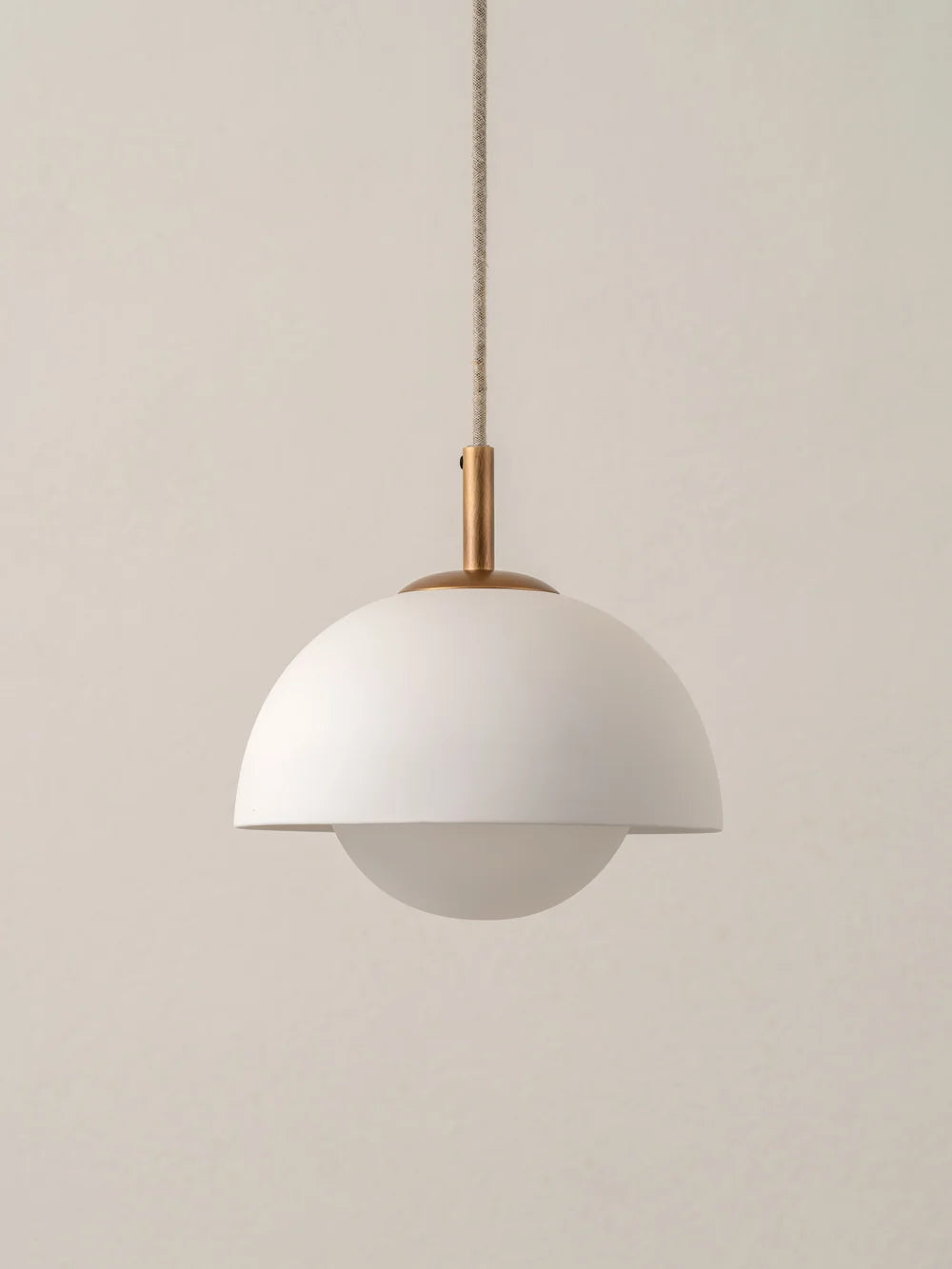 Porsa aged brass and warm white porcelain pendant