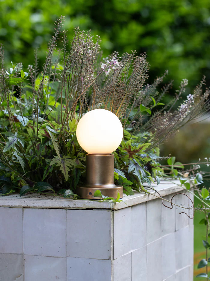 Porta - aged brass and opal rechargeable table lamp | Table lamp | lights & lamps | US | Modern affordable designer lighting