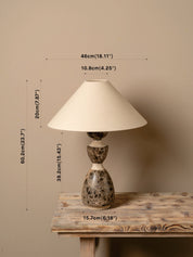 dimension image of marble lamp