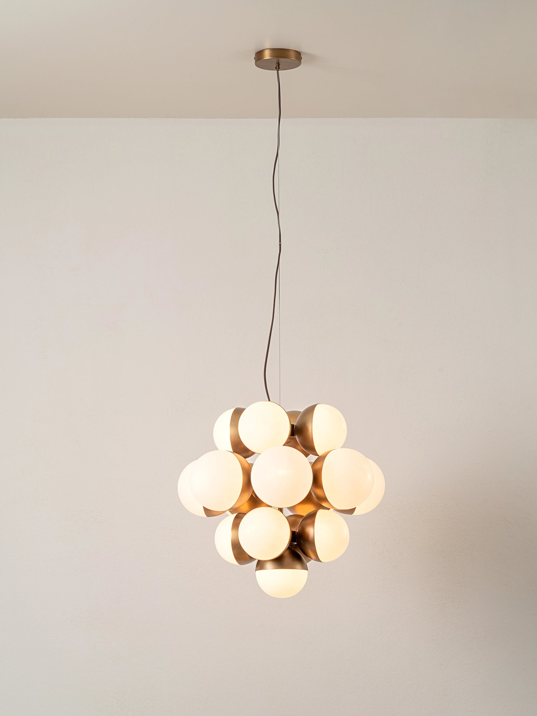 Rocio - 16 light aged brass and opal chandelier | Chandelier | lights & lamps | US | Modern affordable designer lighting 
