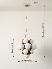 Rocio - 16 light aged brass and opal chandelier | Chandelier | lights&lamps | UK | Modern Affordable Designer Lighting