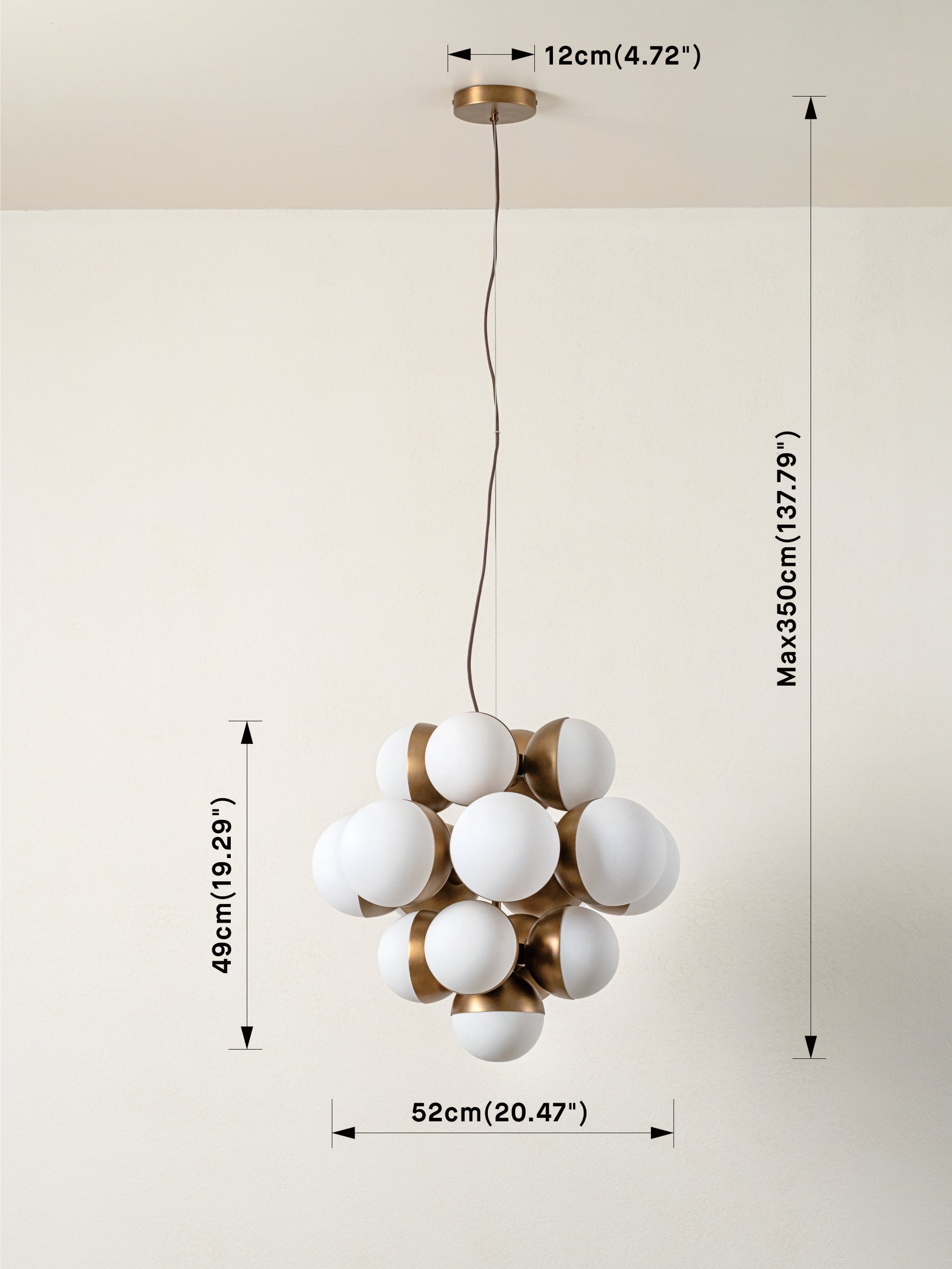 Rocio - 16 light aged brass and opal chandelier | Chandelier | lights&lamps | UK | Modern Affordable Designer Lighting