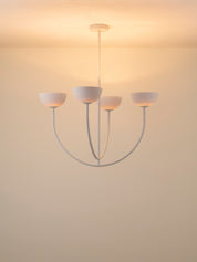 Ruzo - 4 light warm white porcelain ceiling pendant | Chandelier | Lights & Lamps Inc | Modern Affordable Designer Lighting | USA