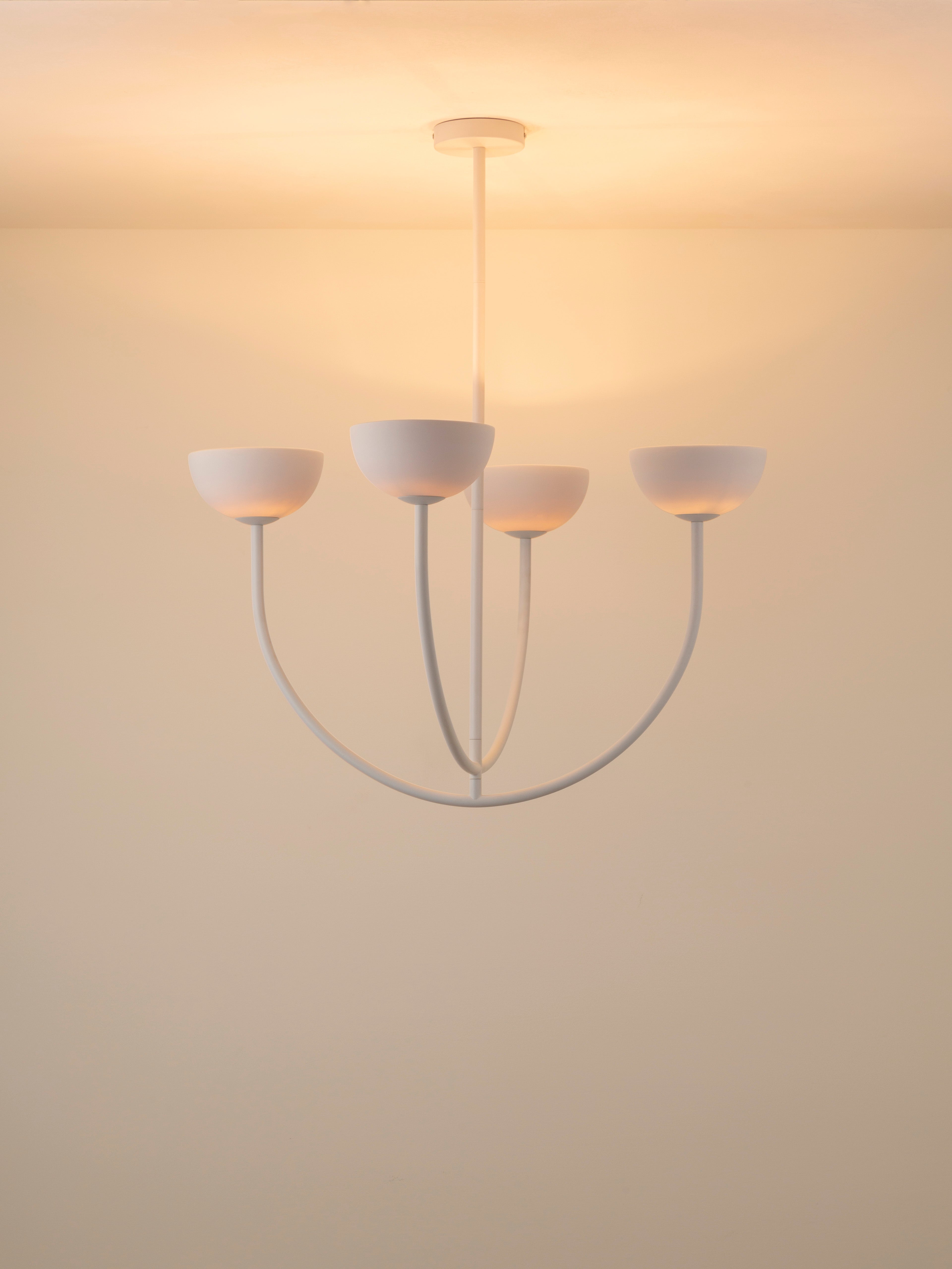 Ruzo - 4 light warm white porcelain ceiling pendant | Chandelier | Lights & Lamps Inc | USA