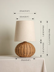 Sanvi - rattan globe table lamp | Table Lamp | lights&lamps | UK | Modern Affordable Designer Lighting