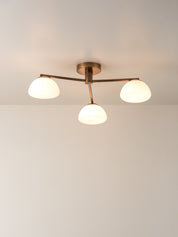 Silio - 3 light aged brass and opal flush | Ceiling Light | Lights & Lamps Inc | Modern Affordable Designer Lighting | USA