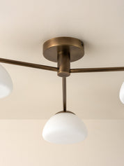 Silio - 3 light aged brass and opal flush | Ceiling Light | Lights & Lamps Inc | Modern Affordable Designer Lighting | USA