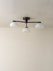 Silio - 3 light bronze and opal flush | Ceiling Light | Lights & Lamps Inc | Modern Affordable Designer Lighting | USA