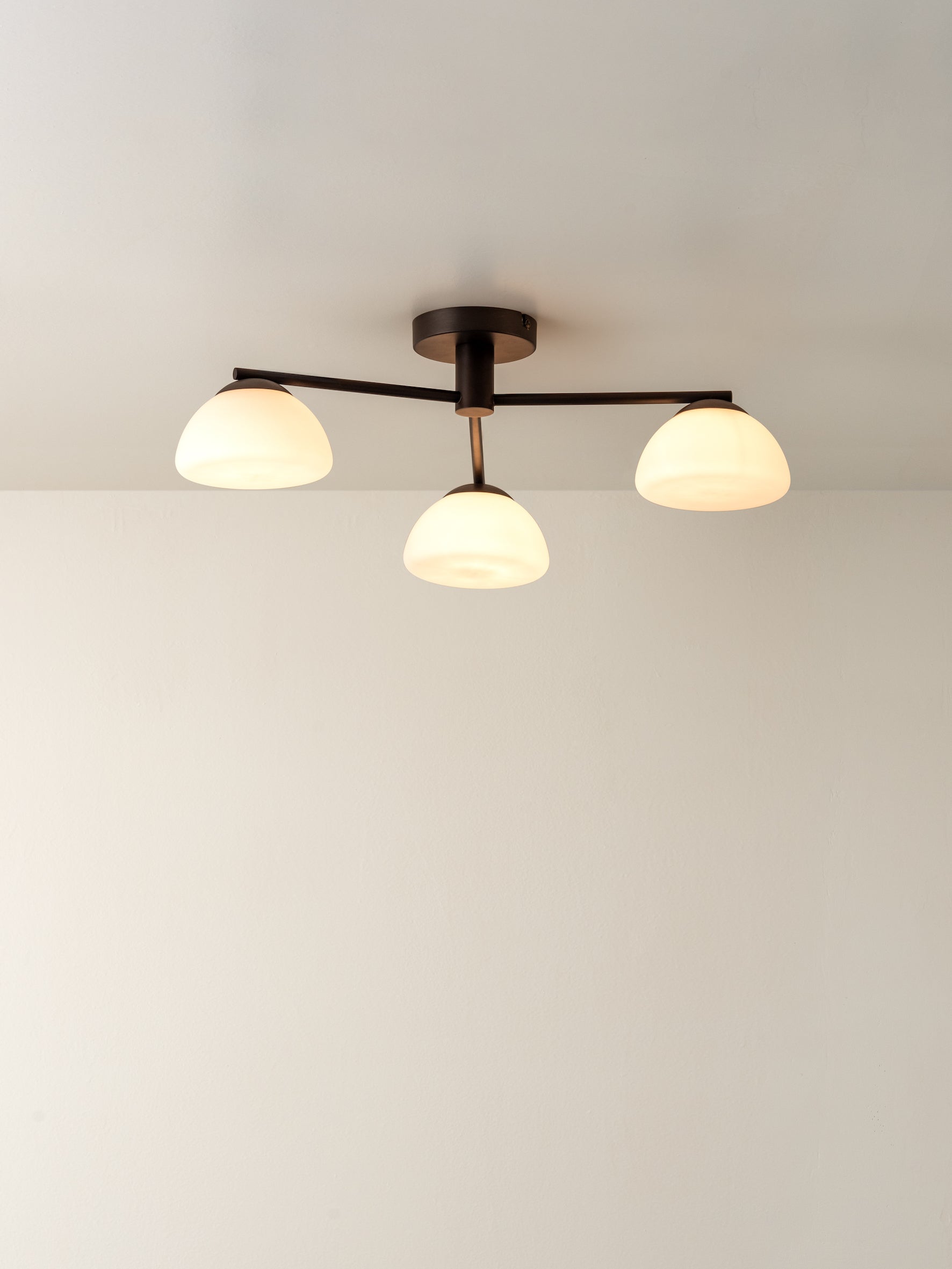 Silio - 3 light bronze and opal flush | Ceiling Light | Lights & Lamps Inc | USA