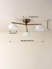 Silio - 3 light aged brass and opal flush | Ceiling Light | Lights & Lamps Inc | Modern Affordable Designer Lighting | USA