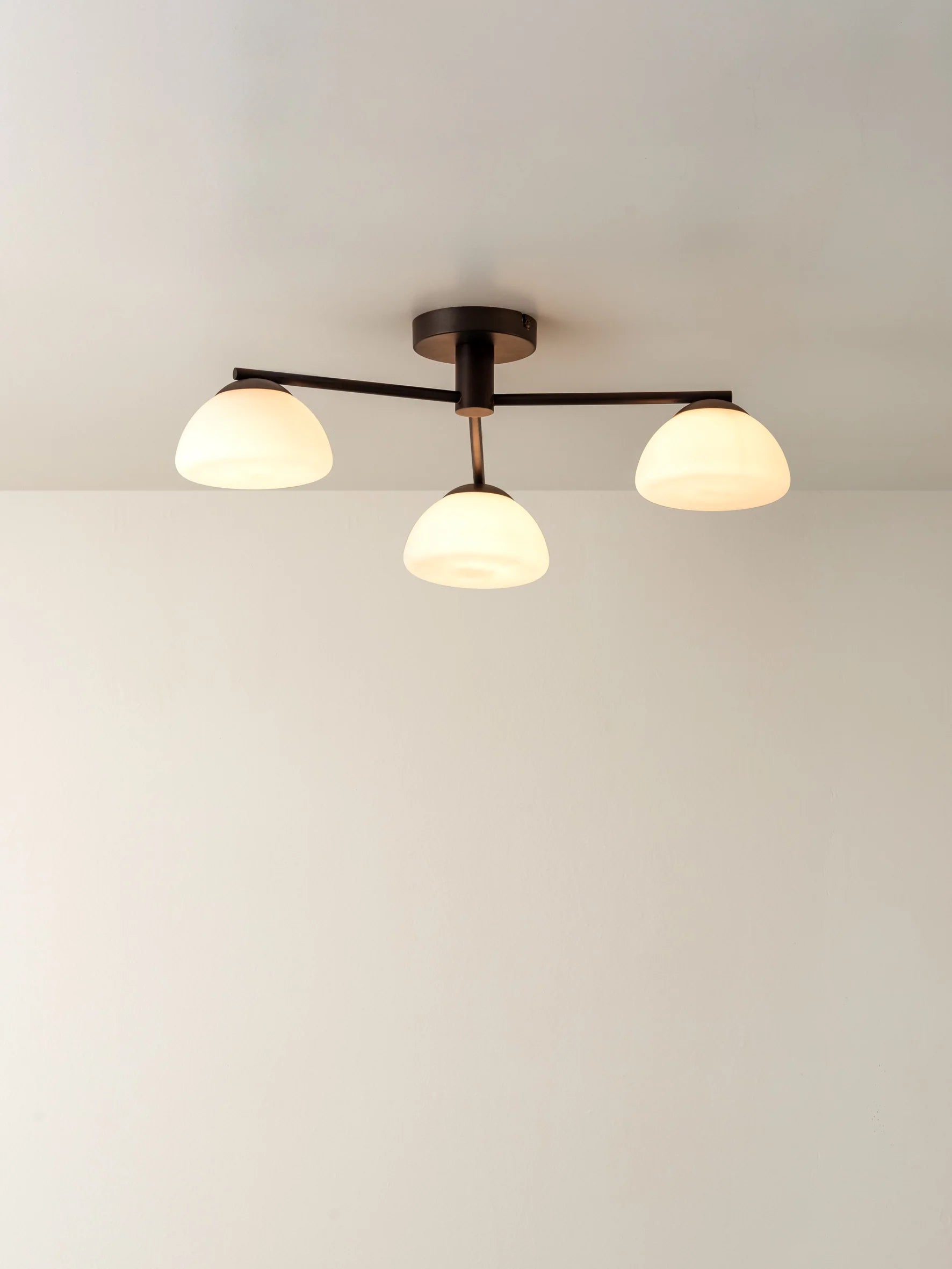 Silio - 3 light bronze and opal flush | Ceiling Light | lights&lamps | UK | Modern Affordable Designer Lighting