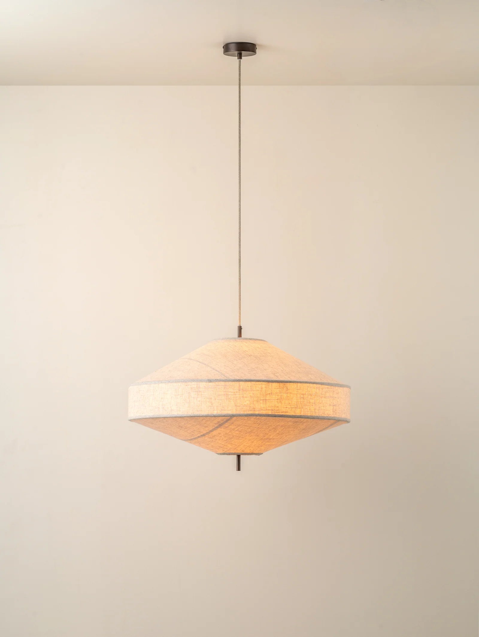 Solara - large aged brass and layered natural linen pendant | Ceiling Light | Lights & Lamps | US | Modern Affordable Designer Lighting