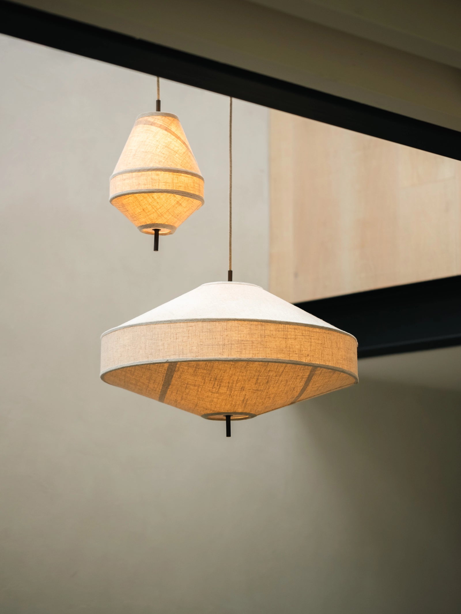 Solara - large aged brass and layered natural linen pendant | Ceiling Light | Lights & Lamps | US | Modern Affordable Designer Lighting